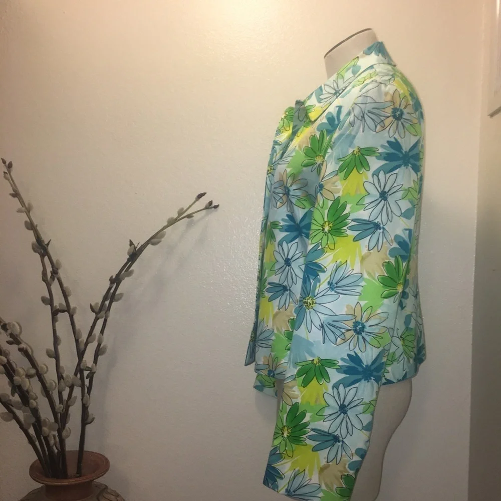 Jones New York Silk/Cotton Floral Light Jacket